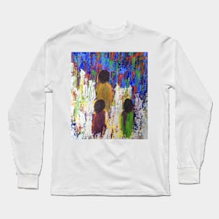 Three Children Walking Home Through the Fields Long Sleeve T-Shirt